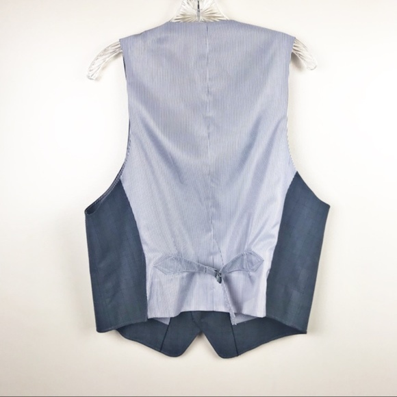 John Varvatos Gray Plaid Waistcoat Vest - Picture 3 of 7